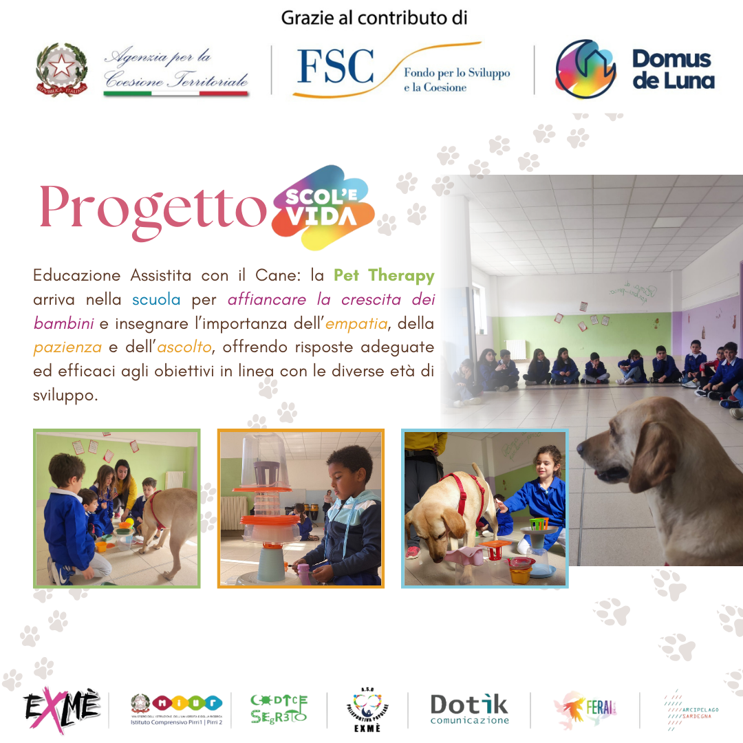 Pet Therapy a Scuola a Pirri: 𝗣𝗿𝗼𝗴𝗲𝘁𝘁𝗼 𝗦𝗰𝗼𝗹’𝗲 𝗩𝗶𝗱𝗮